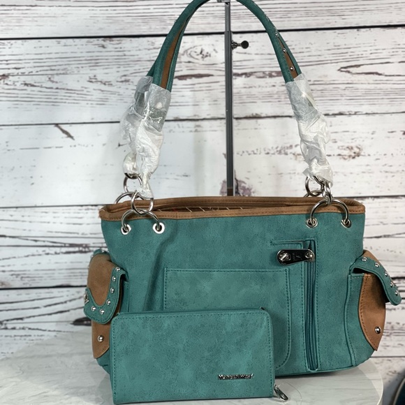 Montana West Sugar Skull Collection Concealed Carry Satchel + Wallet - Picture 5 of 10